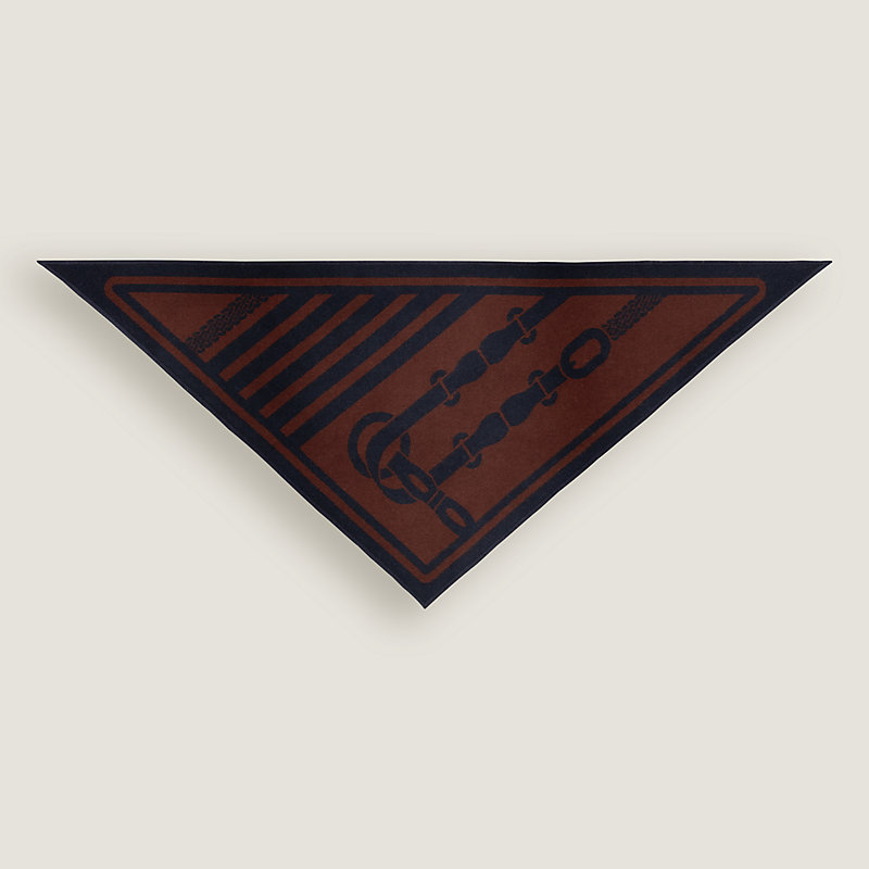Coaching double face triangle scarf - Grey | Hermès USA
